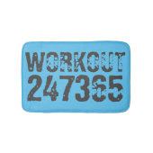 Worn out and scratched text Workout 247365 blue バスマット (正面)