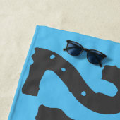 Worn out and scratched text Workout 247365 blue ビーチタオル (インサイチュ)