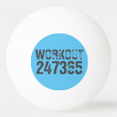 Worn out and scratched text Workout 247365 blue 卓球ボール (正面)