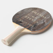 Worn Planks Couple Names with Wedding 卓球ラケット (正面アングル)