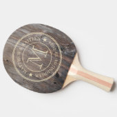 Worn Planks Wedding Monogram Star 卓球ラケット (横)
