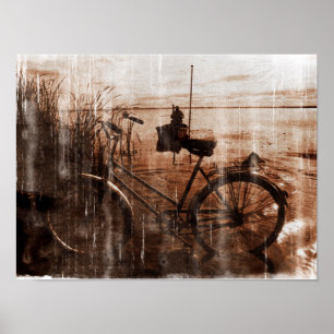 Worn Vintage Bicycle Photograph ポスター