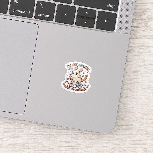 Worried Bunny Snack Alert Sticker シール (詳細)