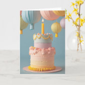 Worry-Free Birthday Wishes カード (黄色い花)