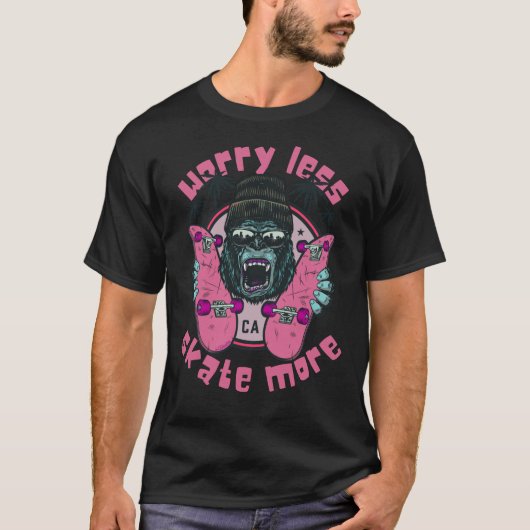 WORRY LESS SKATE MORE GORILLA edition Tシャツ (正面)