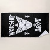 Worship Meow ビーチタオル (正面)