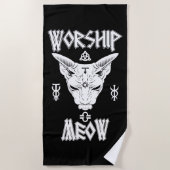 Worship Meow ビーチタオル (正面)