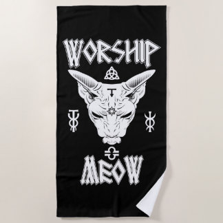 Worship Meow ビーチタオル