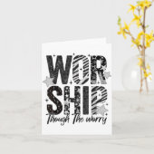 Worship Through The Worry Insrational Religious Ch カード (黄色い花)
