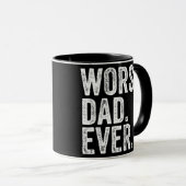 Worst Dad Ever Funny Father's Day Distressed マグカップ (正面右)
