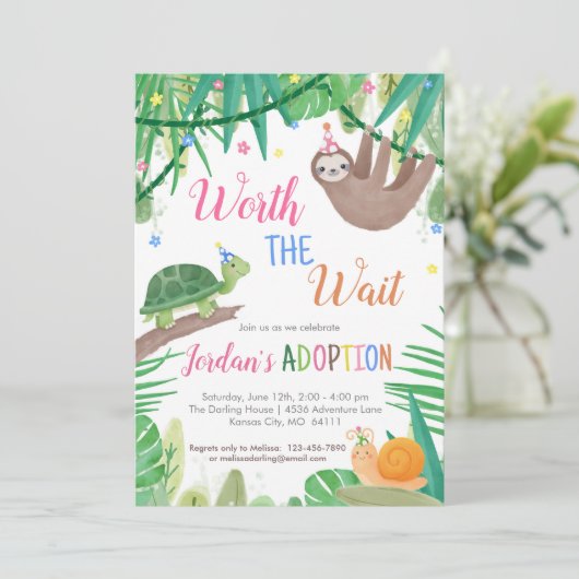 Worth the Wait Adoptionパーティの招待状 招待状 (スタンド正面)