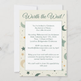 Worth The Wait Adoption Baby Shower Invitation 招待状