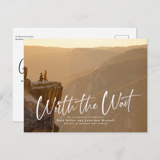 Worth the Wait Script Postponement Postcard 案内ポストカード (正面/裏面)