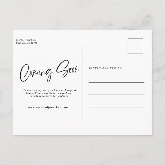 Worth the Wait Script Postponement Postcard 案内ポストカード (裏面)