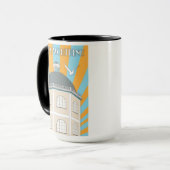 Worthingのドームを特色にするアールデコのスタイルのマグ マグカップ (正面左)