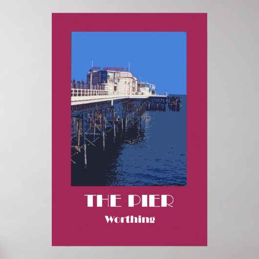 Worthing Pier 1920s-スタイルレトロポスター ポスター (正面)