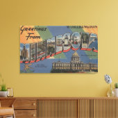 Worthington, Minnesota – 大きな文字のシーン キャンバスプリント (インサイチュ (リビング))