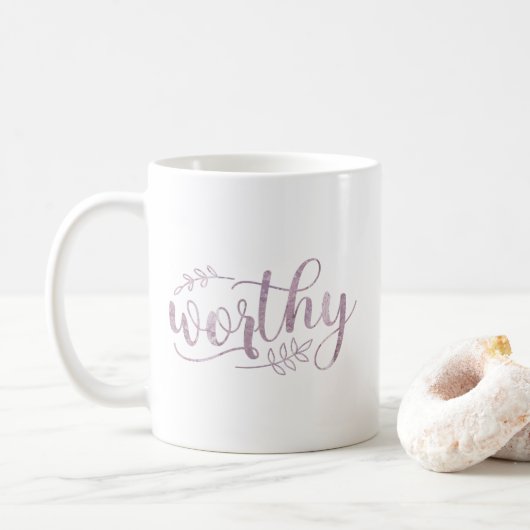 Worthy Boho Calligraphy コーヒーマグカップ (ドーナツ)