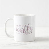 Worthy Boho Calligraphy コーヒーマグカップ (左)