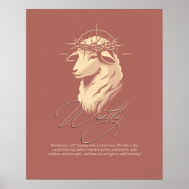 Worthy, Christian faith Scripture wall art  ポスター