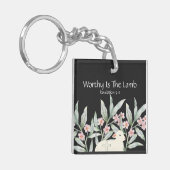 Worthy Is The Lamb Double-Sided Square Keychain キーホルダー (正面左)