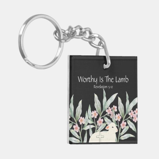 Worthy Is The Lamb Double-Sided Square Keychain キーホルダー (正面左)