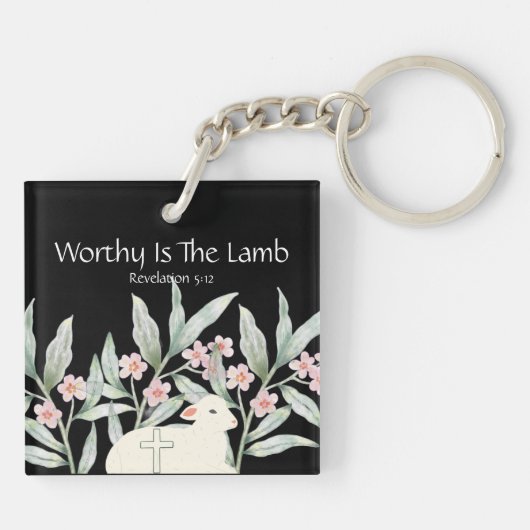 Worthy Is The Lamb Double-Sided Square Keychain キーホルダー (裏面)