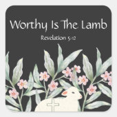 Worthy Is The Lamb Double-Sided Square Keychain スクエアシール (正面)