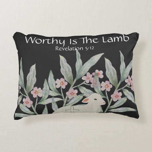 Worthy Is The Lamb Round Accent Pillow アクセントクッション (正面)