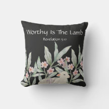 Worthy Is The Lamb Square Throw Pillow