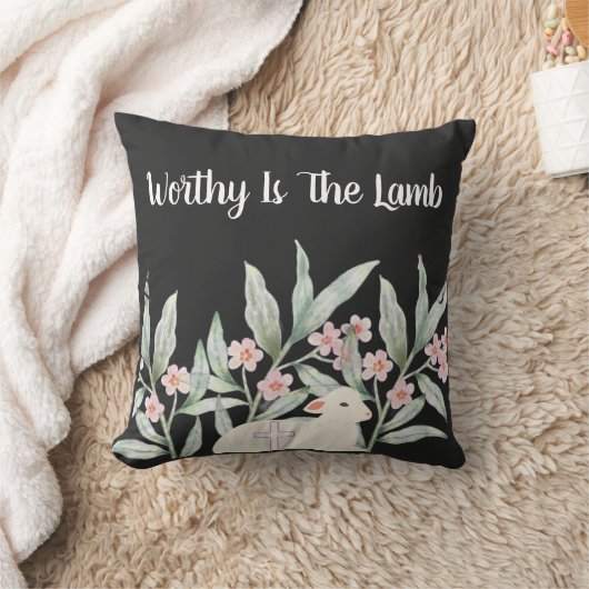 Worthy Is The Lamb Sweatshirt クッション (ブランケット)