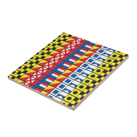 Worthy_Signal Flags pattern_I Love to sail タイル (側面)