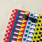 Worthy_Signal Flags pattern_I Love to sail ビーチタオル (インサイチュ)