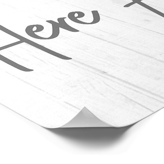 Wouldウンチここ再素朴度ファームハウスホワイトウッド ポスター (角)