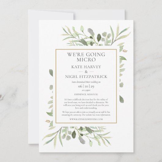 Would Going Micro Downsize Photo 結婚's 招待状 (正面)