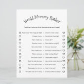 Would Mommy Rather Minimalist Baby Shower Game カード (スタンド正面)