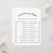 Would Mommy Rather Minimalist Baby Shower Game カード (正面/裏面インサイチュ)