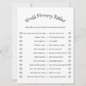 Would Mommy Rather Minimalist Baby Shower Game カード (正面)