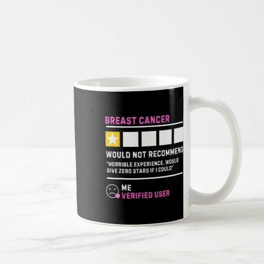 Would Not Recommend Funny Breast Cancer Awareness コーヒーマグカップ (右)