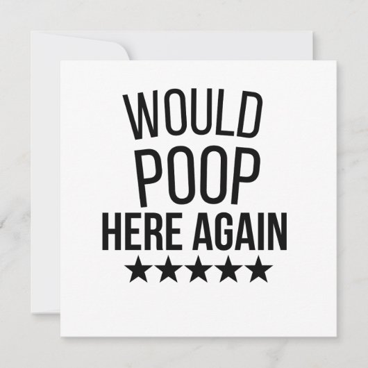 Would Poop Here Again FunnCustom-Cut Vinyl Sticker シーズンカード (正面)