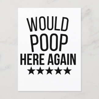 Would Poop Here Again FunnCustom-Cut Vinyl Sticker シーズンポストカード