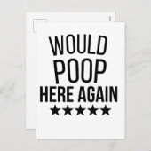 Would Poop Here Again FunnCustom-Cut Vinyl Sticker シーズンポストカード (正面/裏面)