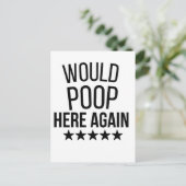 Would Poop Here Again FunnCustom-Cut Vinyl Sticker ポストカード (スタンド正面)