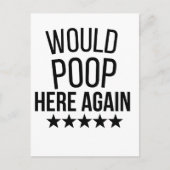 Would Poop Here Again FunnCustom-Cut Vinyl Sticker ポストカード (正面)