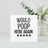 Would Poop Here Again FunnCustom-Cut Vinyl Sticker 招待状 (スタンド正面)