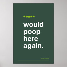 WOULD POOP HERE AGAIN – Funny Bathroom Poster ポスター