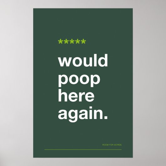 WOULD POOP HERE AGAIN – Funny Bathroom Poster ポスター (正面)