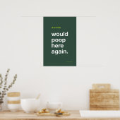 WOULD POOP HERE AGAIN – Funny Bathroom Poster ポスター (キッチン)