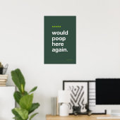 WOULD POOP HERE AGAIN – Funny Bathroom Poster ポスター (ホームオフィス)