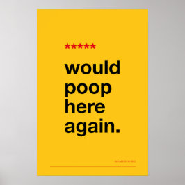 WOULD POOP HERE AGAIN – Funny Bathroom Poster ポスター